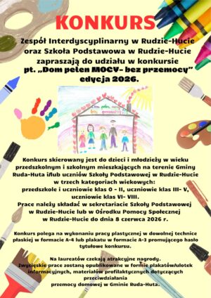 Miniaturka artykułu KONKURS PLASTYCZNY „Dom pełen MOCY – bez przemocy” (edycja 2026)